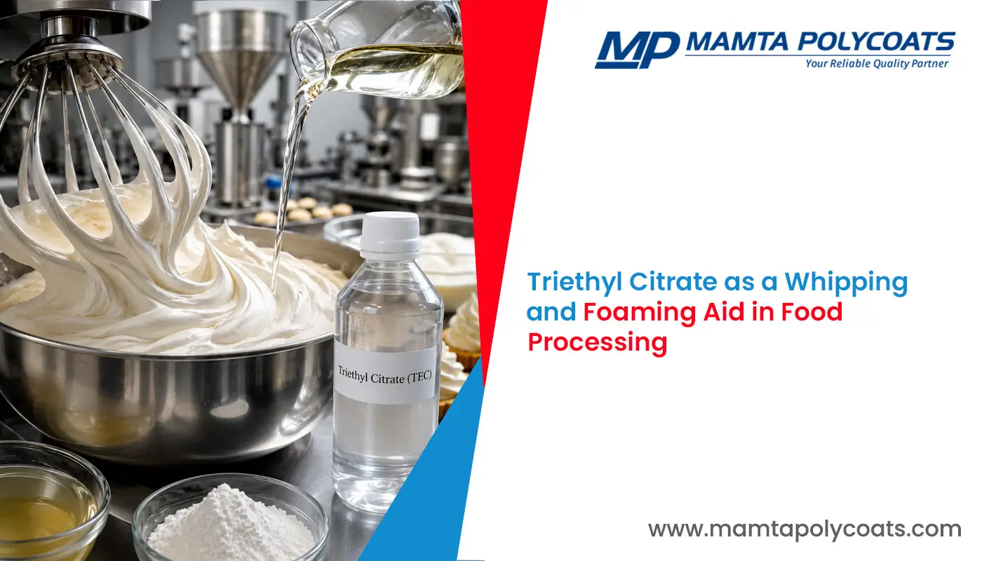 triethyl citrate as a whipping and foaming aid
